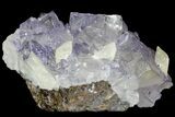 Cubic Fluorite And Calcite Crystals on Matrix - Elmwood Mine #89964-1